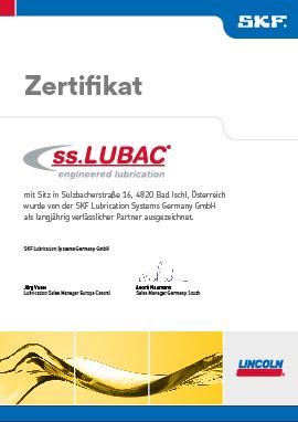 ss.LUBAC & SKF Zertifikat