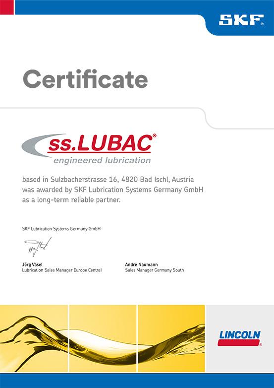 Certificate SKF & ss.LUBAC